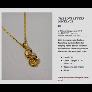 Vanessa Mooney Love Letter Necklace “S”